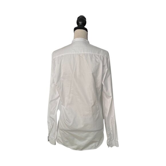 The Kooples Mao Neck White Cotton Button Down Shirt Size S / CLOFA - Picture 2 of 5